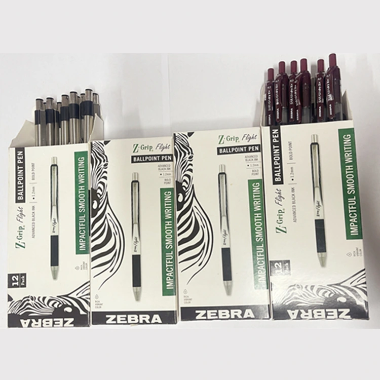 ZEBRA pen firma --- Mange forskellige slags kuglepenne som emballage i æske efter behov.